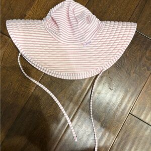 Ruffle Butts Pink and White Striped Sun Hat